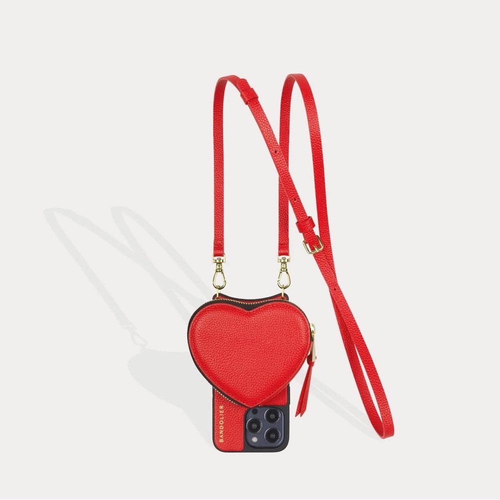 Bandolier Willa Red Heart Adjustable Crossbody Case for iPhone 13 Pro